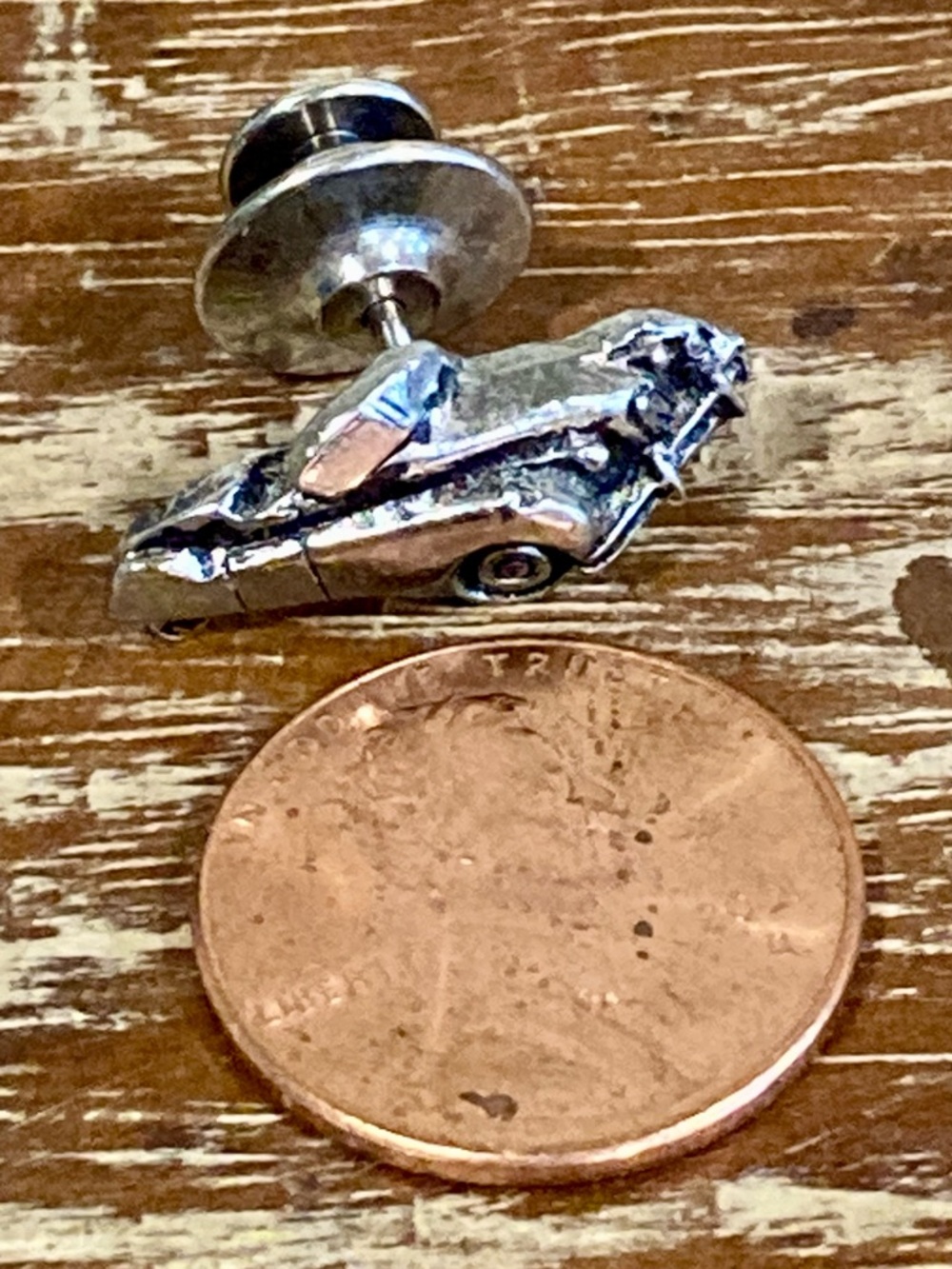 Vintage Silver-Tone Car Lapel Pin - Picture 15 of 15